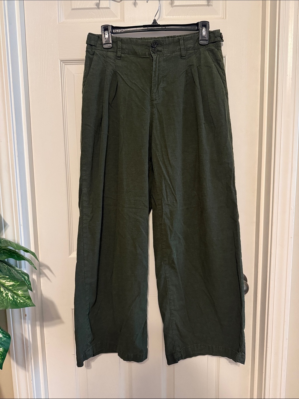 American Eagle Outfitters Dark Olive Wide-Leg Pants
